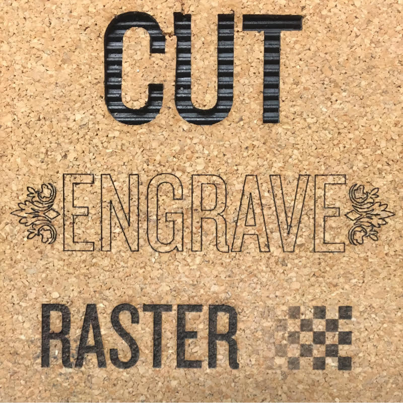 Cork Material Sample: Cut, Engrave, Raster
